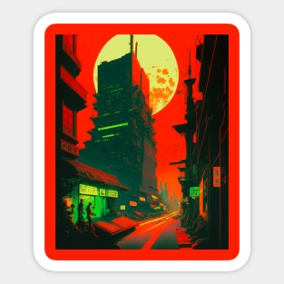 Cyberpunk neon city Sticker